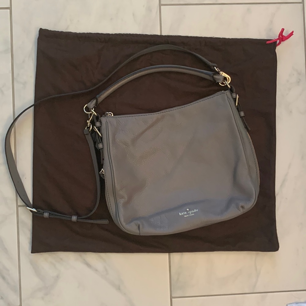 EUC Kate Spade Gray Crossbody Bag - GREAT DETAILS!